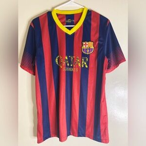 Qatar airways barcelona soccer jersey fcb embroidered m